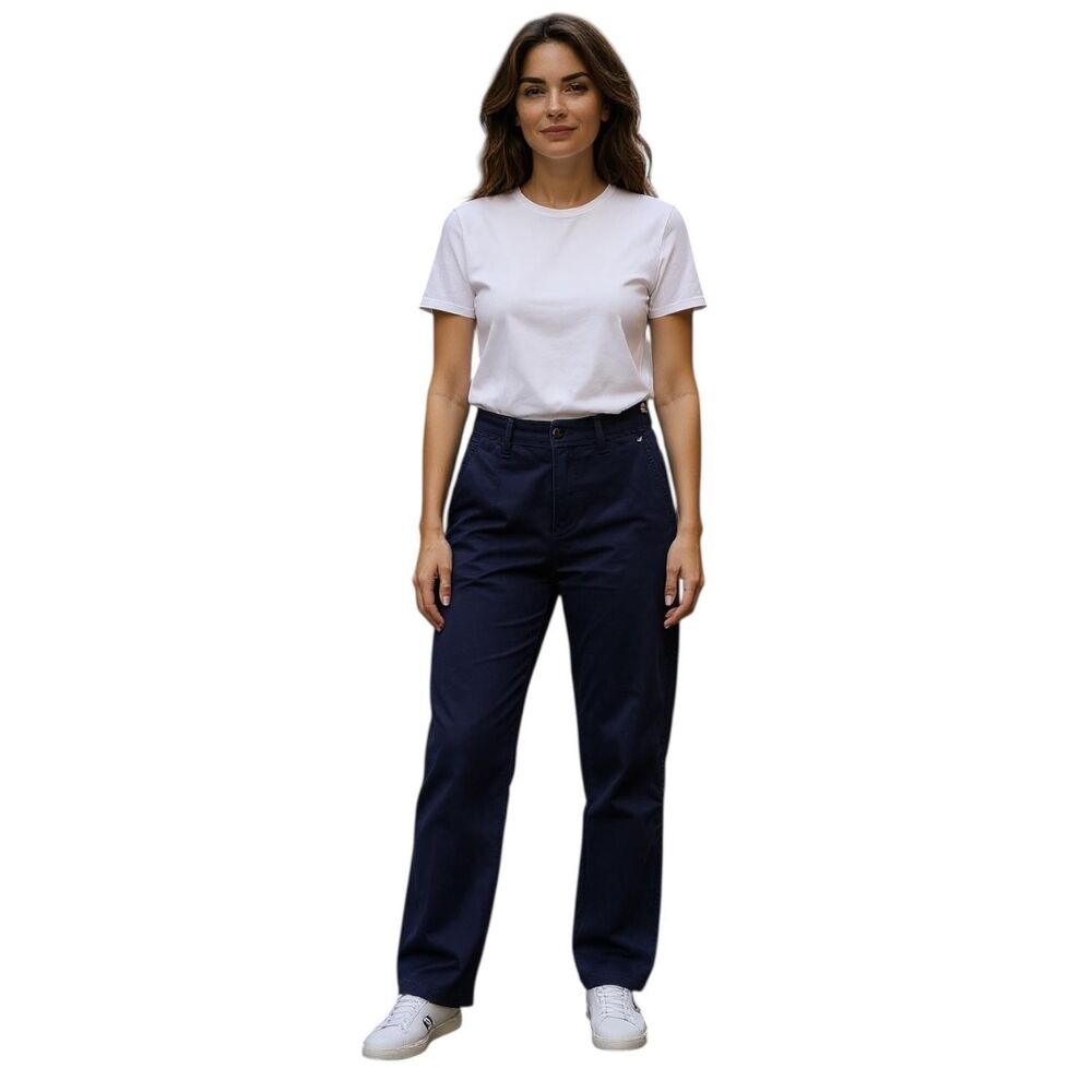 Liverpool Pants Womens 4 Blue Evening Blue Chino Straight Leg Stretch Trousers